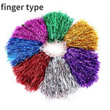 Cheerleading Pom Poms with Handle Cheer Balls Gold Yellow Pink Red Green Blue for Hand Dance Women Girl Kids Pompoms Accessories