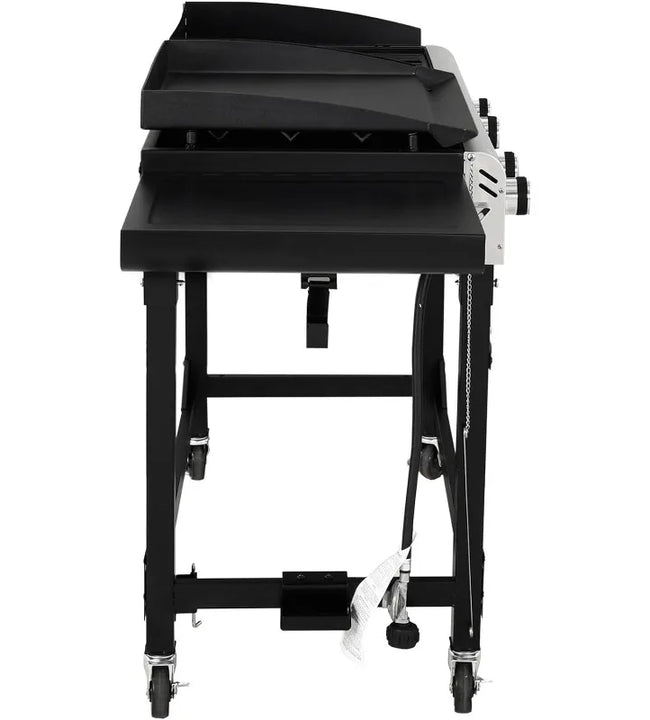 GD401 Portable Propane Gas Grill and Griddle Combo with Side Table | 4-Burner, Folding Legs,Versatile, Outdoor | B