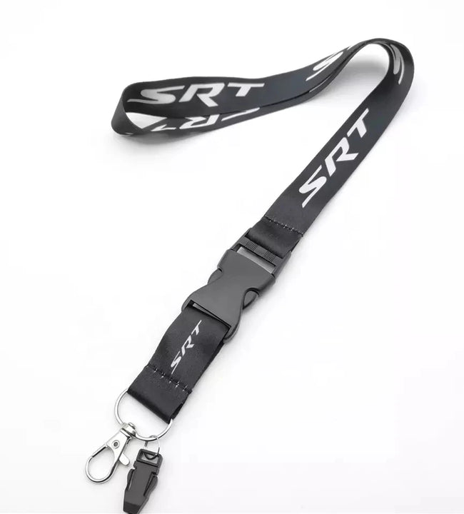 Neck Straps Black Lanyard Key Cell Phone Work ID Card Hanging Rope JDM Style Creative SRT Auto Keyrings Accessories Car Keychain