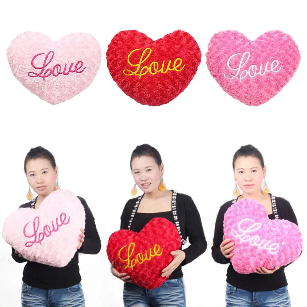 Love Heart Pillow Pp Cotton Filled Pillow Romantic Heart Shaped Plush Love Pillow for Valentine's Day Gift Soft Throw for Sofa