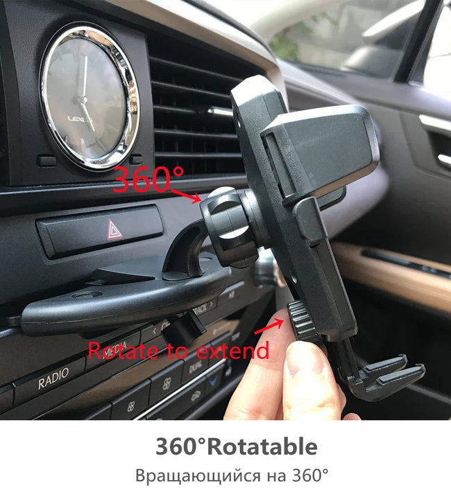 Universal Mobile Support Car Phone Holder CD Slot Stand Cell Phone Accessories For iPhone 13 promax 11 7 8 Plus Redmi note 7