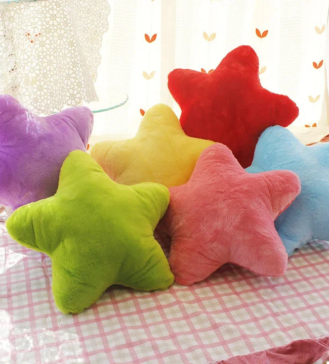 Star Pillow Plush Pillow Home Decoration Yellow Pink Red Sofa Ornaments Soft Bedroom Sleeping Pillow Cushion