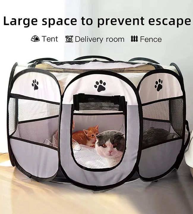 Portable Foldable Cat Tent Cat House Portable Folding Outdoor Travel Pet Tent Cat/Dog Cage Easy Operation Large Cat/Dog Fences