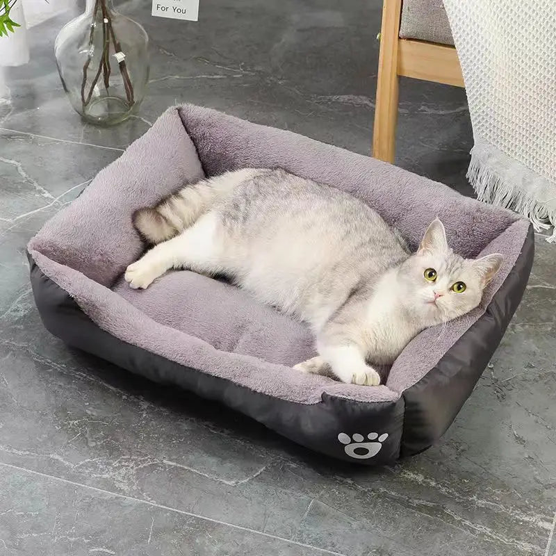 Large Pet Cat and Dog Bed Warm Comfortable Dog House Soft PP Cotton Nest Dog Basket Mat Universal Waterproof Cat Bed