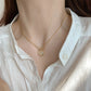 2023 New Irregular Round Shell Metal Rose Pendant Stainless Steel Necklace For Women's Sexy Neck Chain Party Luxury Jewelry