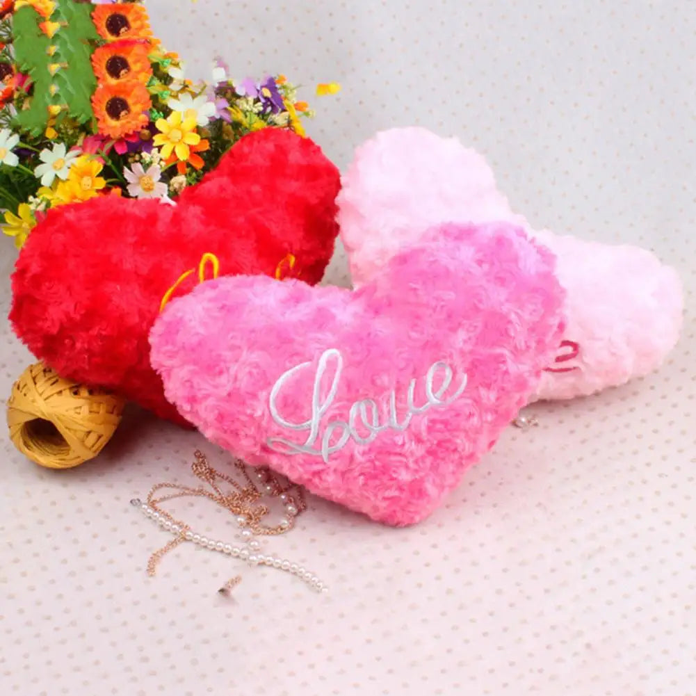 Love Heart Pillow Pp Cotton Filled Pillow Romantic Heart Shaped Plush Love Pillow for Valentine's Day Gift Soft Throw for Sofa