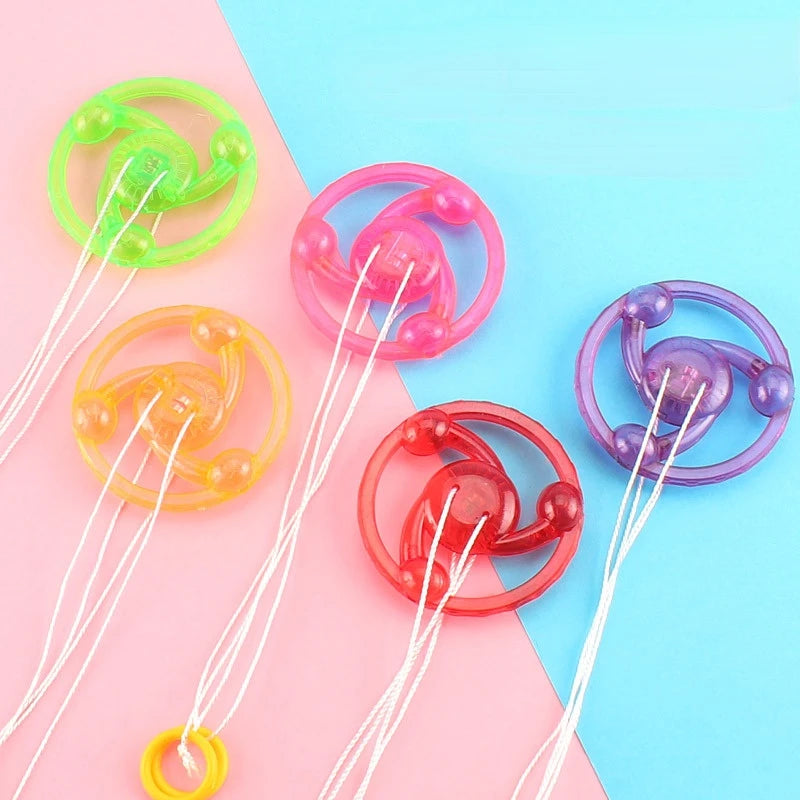 3pcs New Luminous Hand Pull Luminous Flashing Rope Flywheel Toy Led Light Toy Novelty Children Flywheel Flash Gyro Gift Toys