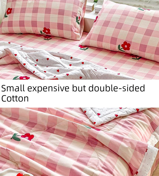 Fresh Cotton Summer Quilt Airable Cover Summer Pure Cotton Summer Blanket Summer Thin Quilt Duvet Insert Quilt for Spring and Autumn Machine Washable