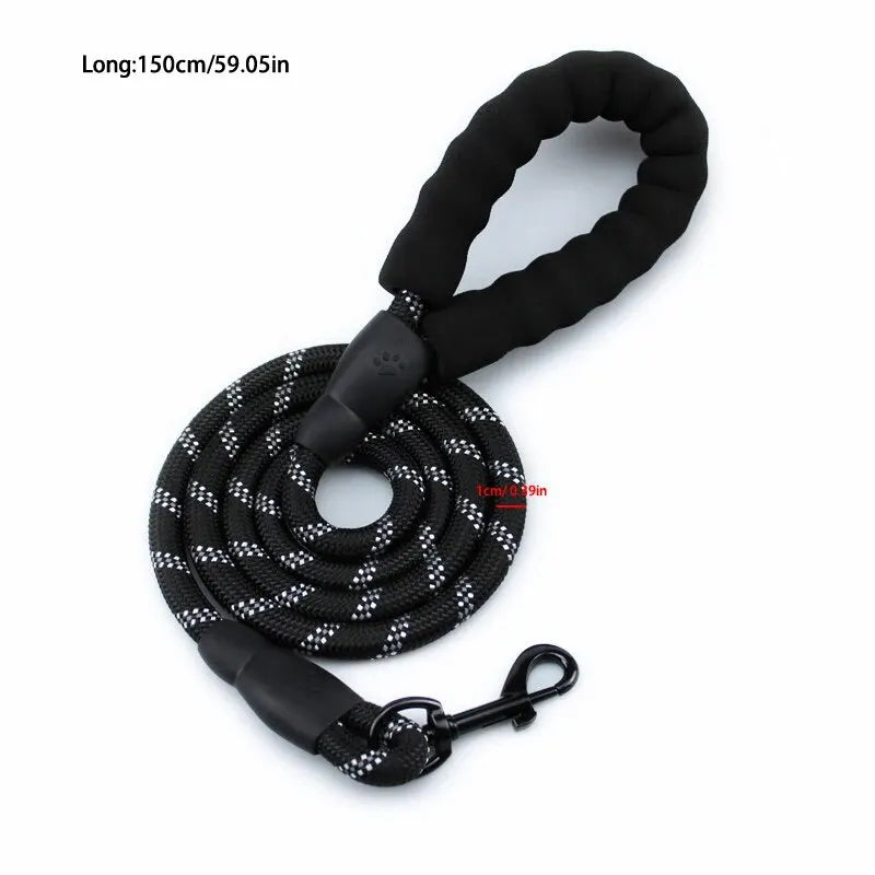 Pet Reflective Leash Nylon Round Leash Explosionproof Punch Leash Dog Walking Round Leash Without Strangulation