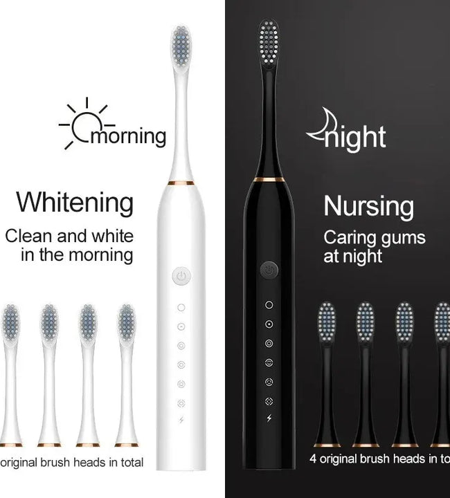 Electric Ultrasonic Toothbrush Six Speed Mode Home Soft Hair USB Charging Waterproof Adult Tooth Cleaner Automatic Couple Set