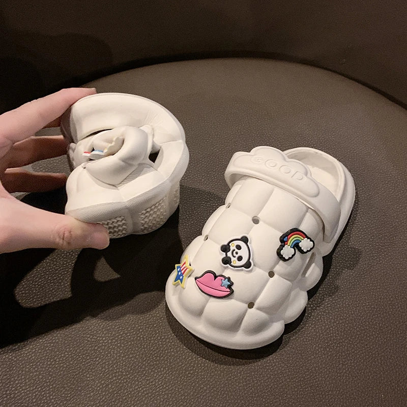 New Children Kids Girl Mules Clogs Summer Crock Garden Shoes Cartoon Beach Slippers Sandals Cave Hole Baby Shoes For Baby Boys