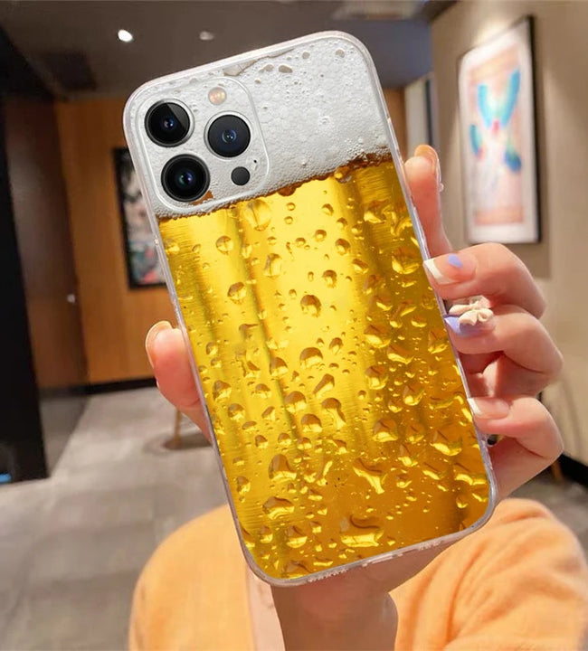 Phone Case For iphone 15 14 13 12 11 Pro Max XS Max XR X 12mini 14 Plus SE Cold Beer Case Funda Capa Cell