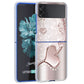 Fundas Case For Samsung Galaxy Z Flip 3 4 5G Transparent Hard Cell Phone Cover ZFlip3 Clear PC Luxury Love Bow