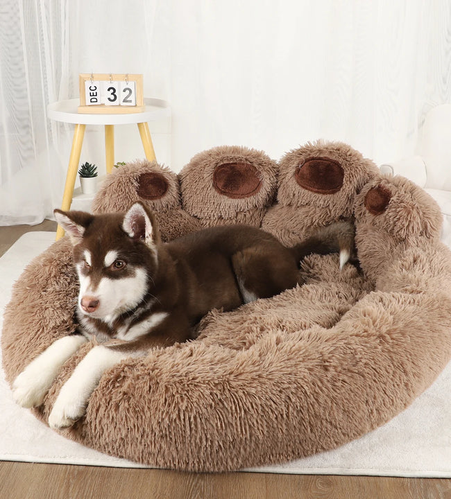 Fluffy Dog Bed Large Pet Products Dogs Beds Small Sofa Baskets Pets Kennel Mat Puppy Cats Supplies Basket Blanket Accessories