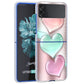 Fundas Case For Samsung Galaxy Z Flip 3 4 5G Transparent Hard Cell Phone Cover ZFlip3 Clear PC Luxury Love Bow