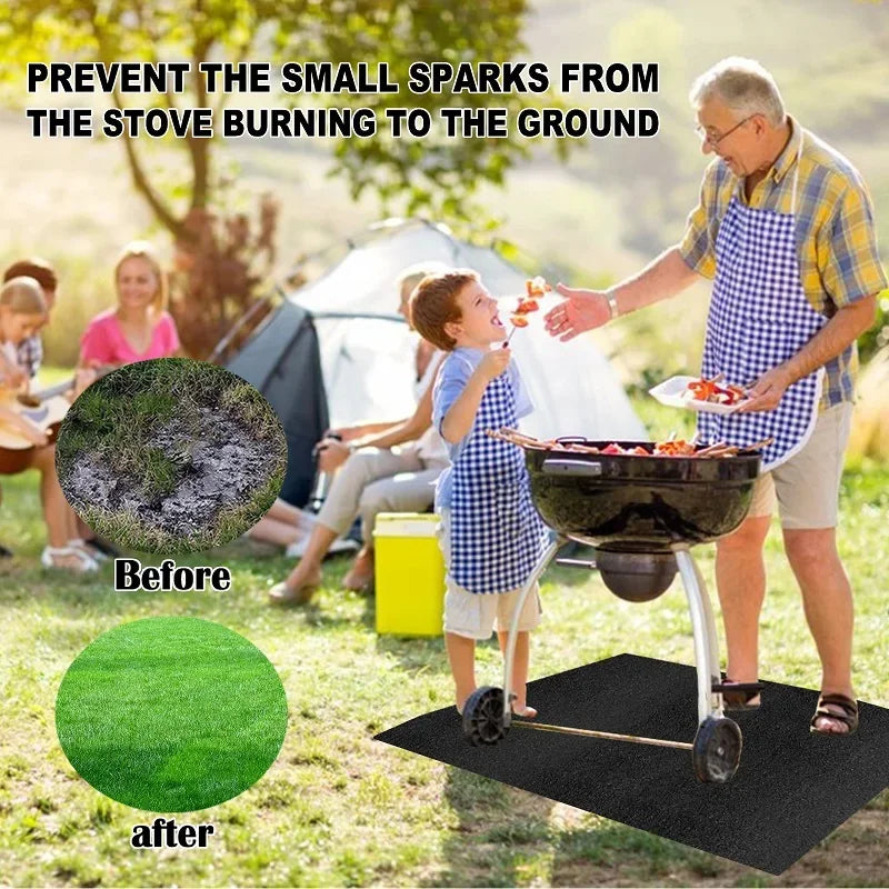 Under Grill Mat Fireproof Fire Pit Mat Grill Mat for Grill Deck Protector BBQ Mat Heat Resistant Fire Mat for Fire Pit Grill Pad