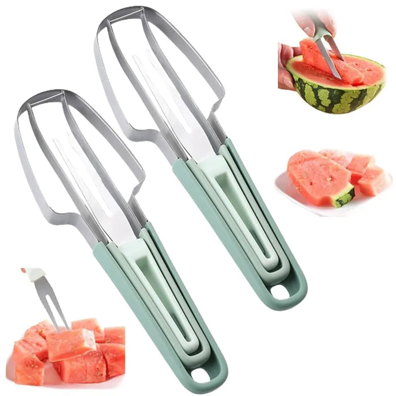 3 In 1 Watermelon Artifact Set Save Time Effort Cutting Watermelons Tool Summer Melon Cutting Artifact Essential Kitchen Tools