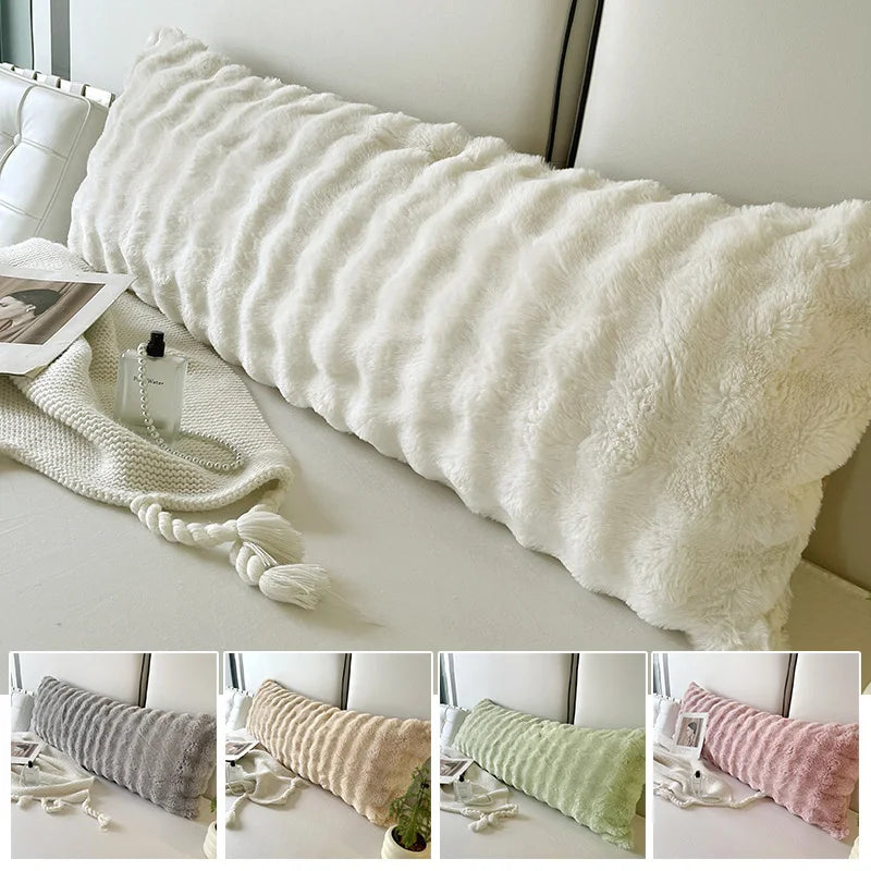 Luxury Faux Fur Throw Pillowcase 120/150/180cm Winter Fluffy Plush Pillow Cover Home Decor Pillow Covers Body Long Cushion Cover