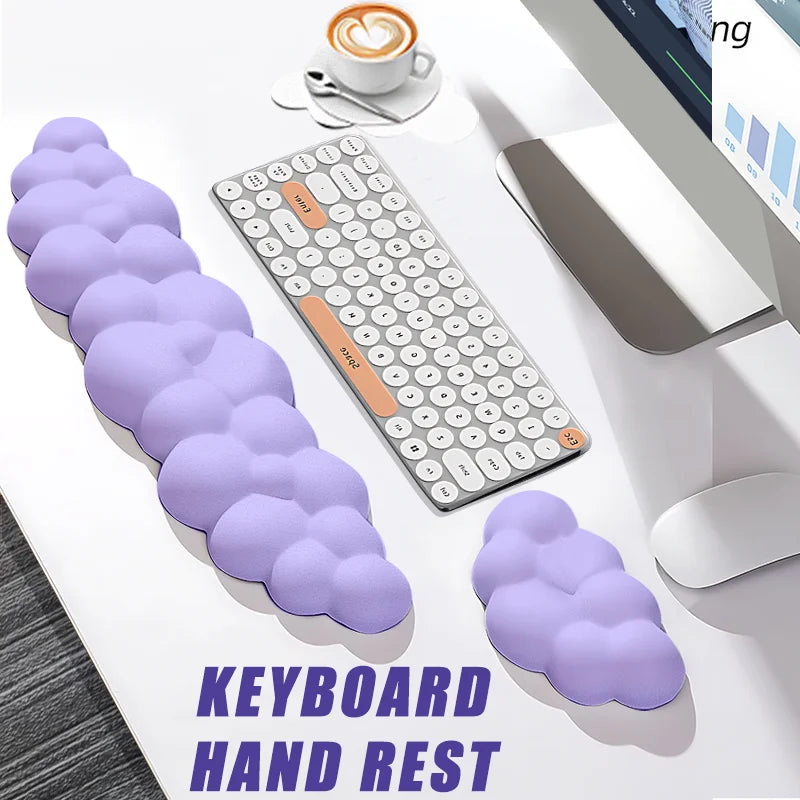 Keyboard Wrist Rest Cloud-shape Rubber Desk Mat Memory Foam Palm Rest Wrist Support Pad With Anti-Skid Office Accessories