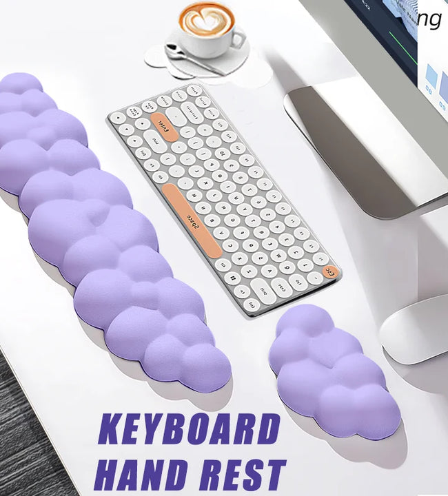 Keyboard Wrist Rest Cloud-shape Rubber Desk Mat Memory Foam Palm Rest Wrist Support Pad With Anti-Skid Office Accessories