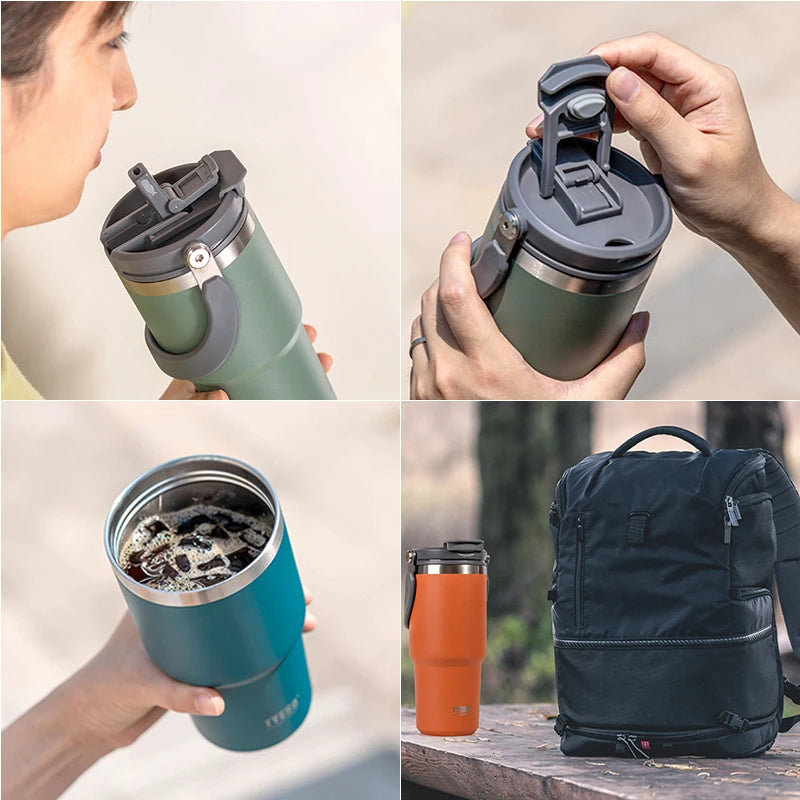 900ml Coffee Cup Thermos Bottle Keep Cold and Hot Stainless Steel Thermos Mug Portable Vacuum Flask Insulated Car Water Bottle