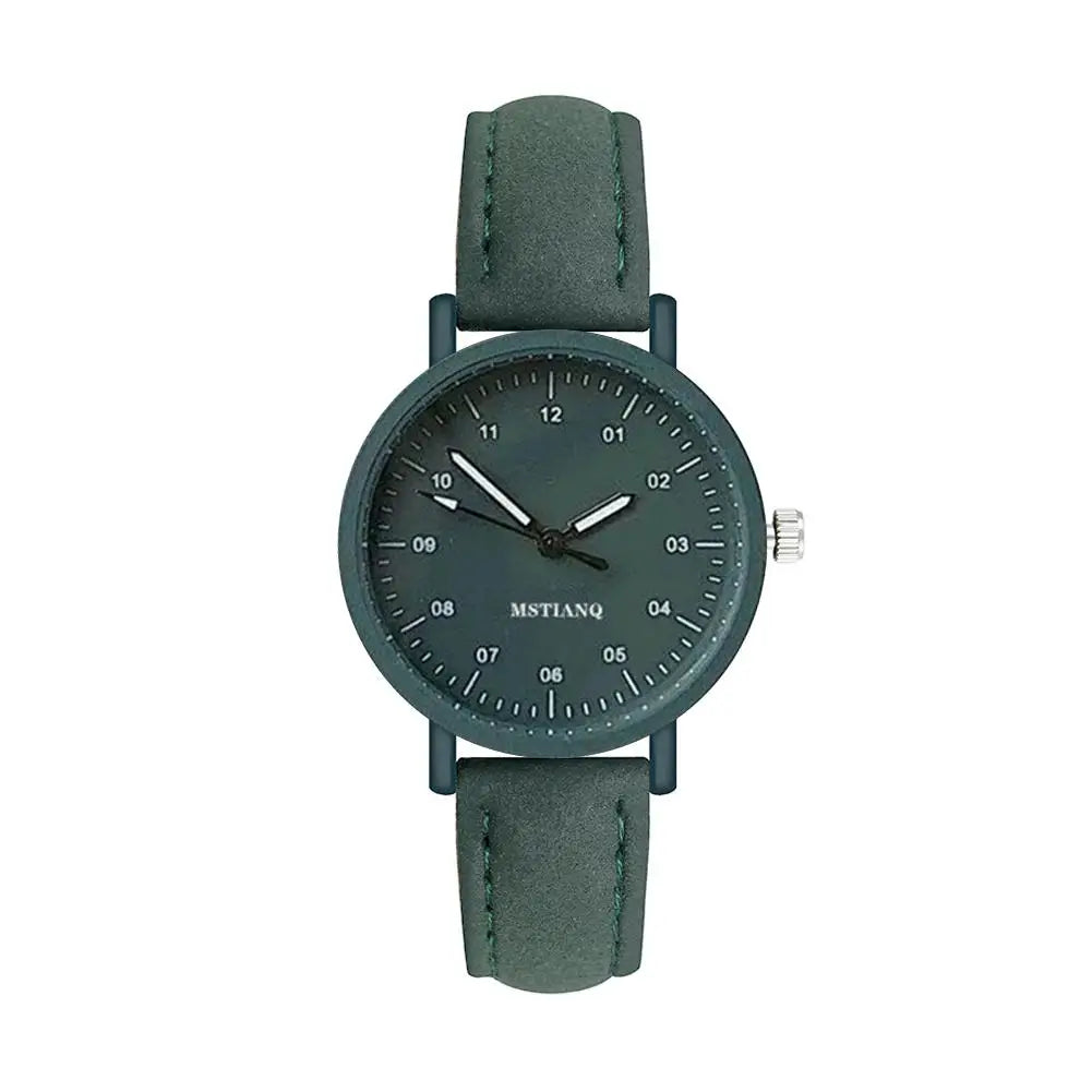 Simulated Watch for Women Leather Strap Korean Ladies Watch Fashion Simple Style Quartz Wristwatch Lady Watch Women's Wristwatch