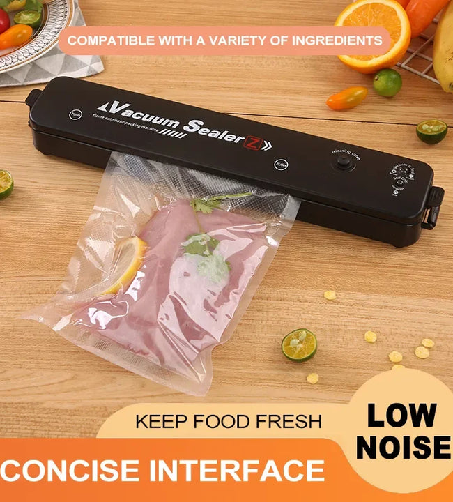 TINTON LIFE 220V/110V Vacuum Sealer Packaging Machine with Free 10pcs Vacuum Bags Household Black Food Vacuum Sealer