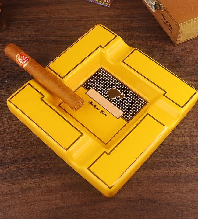 Cohiba Cigar Ashtray Large Ceramic 4 Slot Tray Creative Luxury Cigar Ashtray Desk Office Ashtray Smoking Accessories