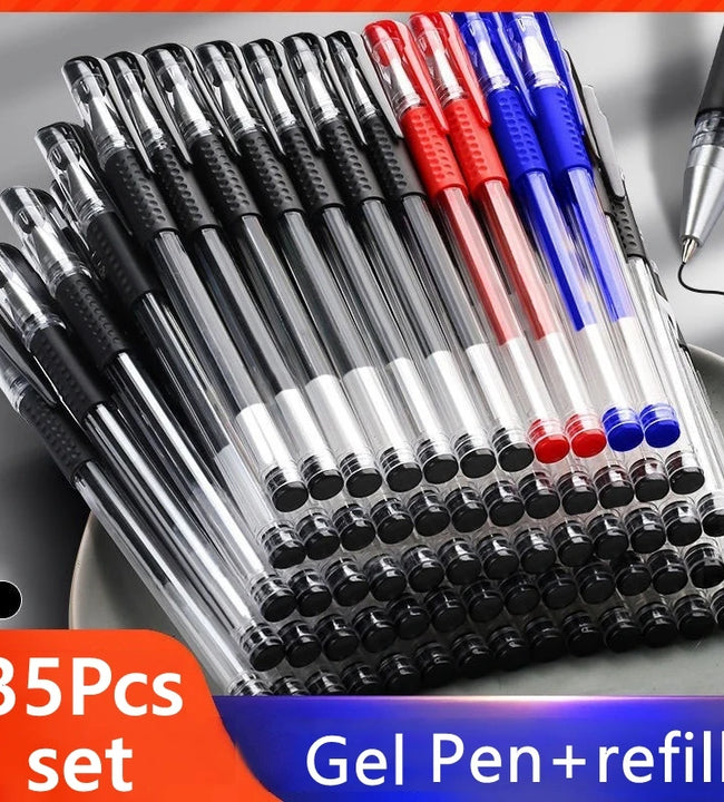 Gel Pen Set School Supplies Black Blue Red Ink Color 0.5mm Ballpoint Pen Kawaii Pen Writing Tool School Office Stationery