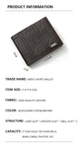 New Brand Men'S Wallet Men'S Short Wallet Youth Fashion Plaid Horizontal Soft Leather Wallet Large Capacity Multi Card Wallet