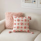 New Tassel Throw Pillow, Living Room Sofa, Modern Pink Wave Dot Pillow, Square Pillow Cover