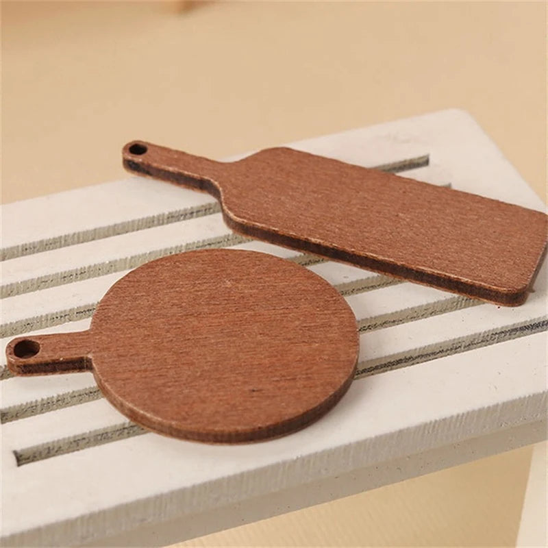 5Pcs 1:12 Dollhouse Miniature Chopping Board Cutting Board Model Kitchen Furniture Accessories For Doll House Decor Kids Toys