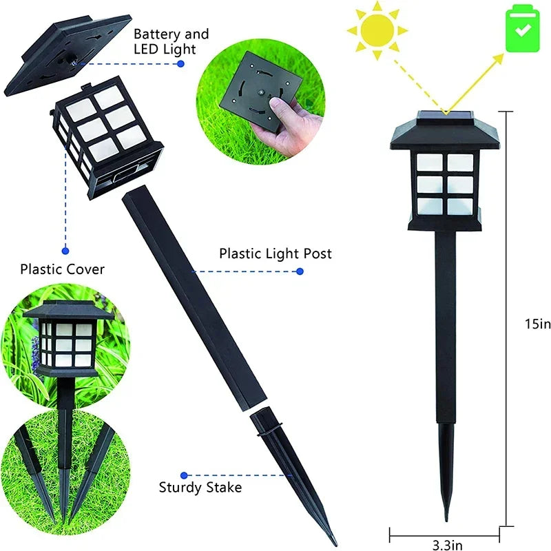 2/4/6/8Pcs Solar LED Pathway Lights Outdoor Waterproof Walkway Garden Decor Street Lamp for Landscape Yard Patio Driveway