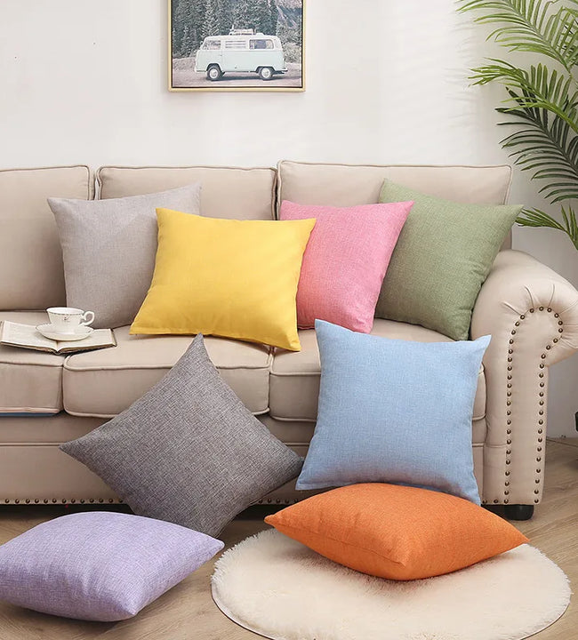 Solid color body pillow and covers Home and decoration throw pillows for sofa Decorative Linen cushions for car with Pillowcase