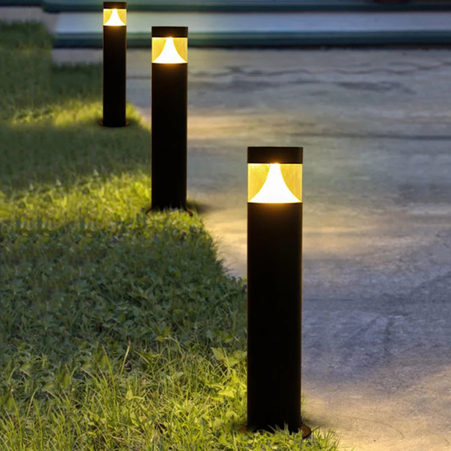 60CM Landscape Path Light Aluminum Lawn Lantern Floor Lamp Modern Road Post Light Outdoor Bollard Light for Patio Driveway Decor