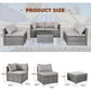 7/8 Pieces Patio Furniture Set, Modular Patio Set Wicker Outdoor Sectional Sofa Set PE Rattan Wicker Patio Conversation Set