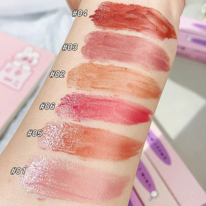 Moisturizing Jelly Mirror Lipstick Waterproof Lasting Clear Heart-shaped Solid Lip Gloss Pen Non-stick Cup Lips Tint Makeup