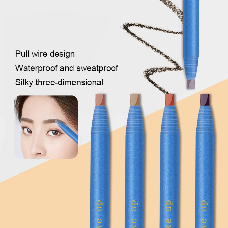 Eyebrow Pencil Waterproof Microblading Eyebrow Pen Stencil Tint Tattoo Eyebrows Makeup Sweat-proof Long Lasting Eye Brow Pencil