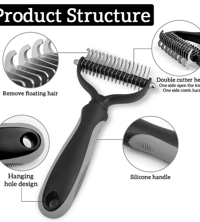 Pet Hair Removal Comb Cat Dog Brush Pet Hair Grooming Tool Puppy Hair Shedding Combs Pet Fur Trimming Dematting Deshedding Brush