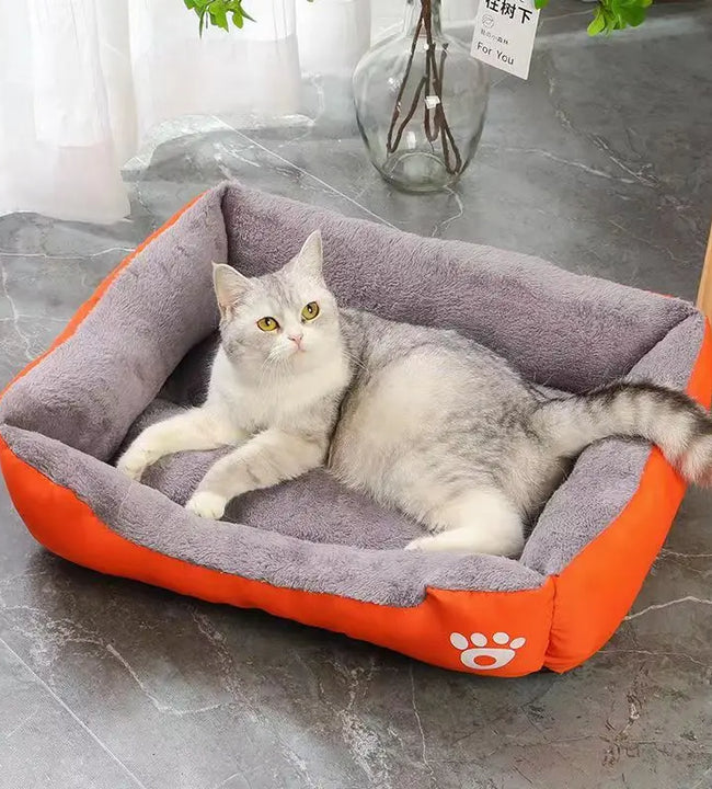 Large Pet Cat and Dog Bed Warm Comfortable Dog House Soft PP Cotton Nest Dog Basket Mat Universal Waterproof Cat Bed