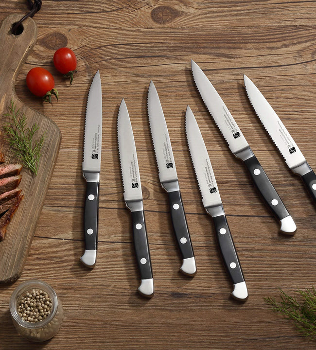 4/6/8p Steak Knife Set Stainless Steel Highly Polished Handles Outdoor Barbecue Tourist Facas De Cozinha CuteloTool Steak Knives