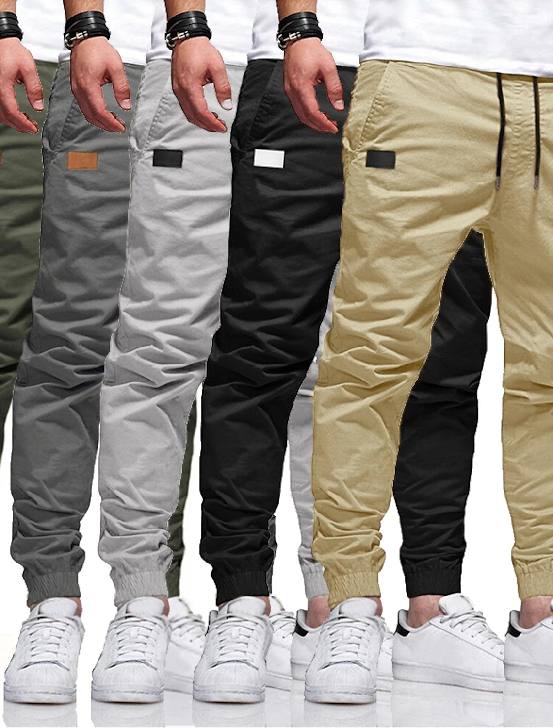 2024 New Men's Fashion Hip Hop Pants Four Seasons Pure Cotton Casual Sports Pants Street Pants High Quality Straight Tube Pants