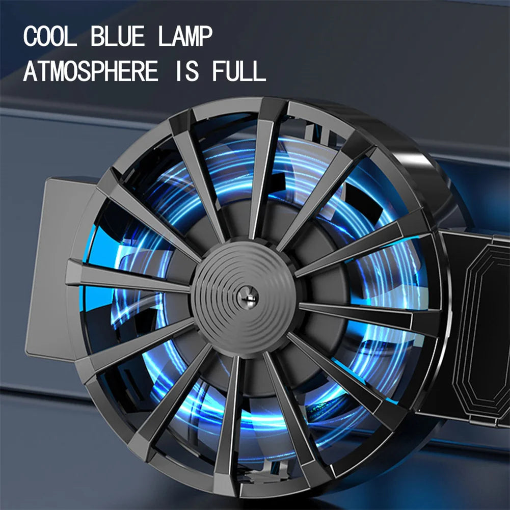 X16 Mobile Phone Cooler Cell Phone 4-6.7 Inch Fast Cooling Radiator Case With Blue Light For Playing Games Watching Videos