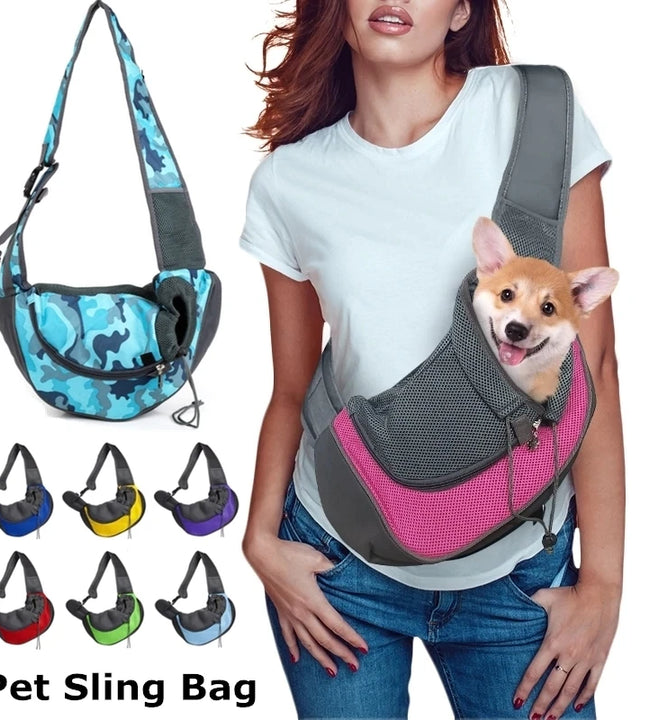 Pet Puppy Carrier S/L Outdoor Travel Dog Shoulder Bag Mesh Oxford Single Comfort Sling Handbag Tote Pouch