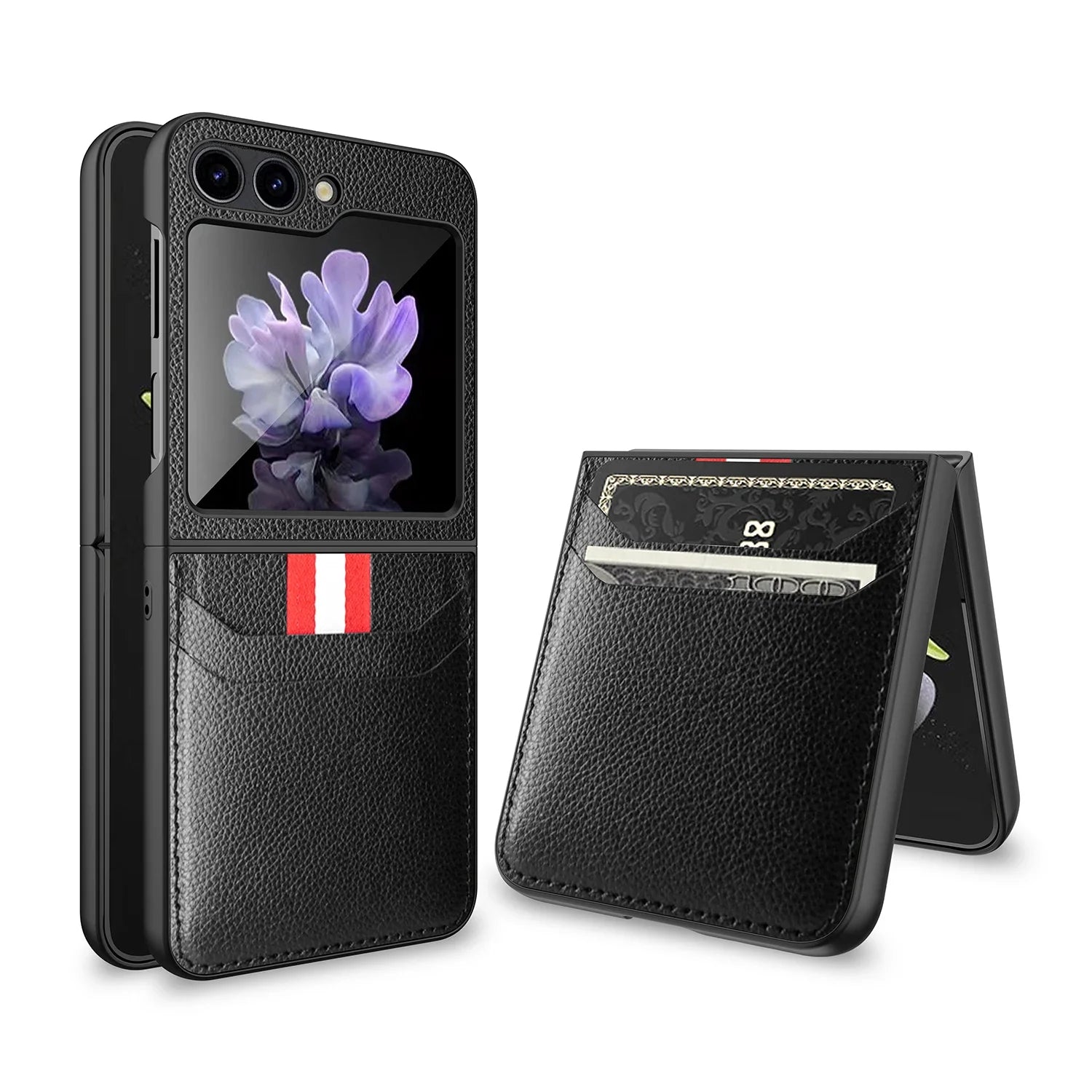 Business Leather Bag Case for Samsung Galaxy Z Flip 5 Flip5 Flip3 Flip4 Flip 3 4 Zflip5 Card Slot Cell Phone Cases