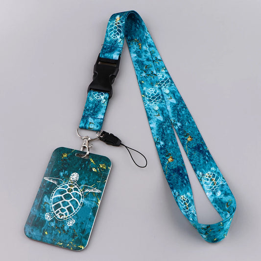 Sea Turtle Credential Holder Lanyards for Keys Multi-function Cell Phone Straps ID Card Keychain Neck Strap Keyring Accessories