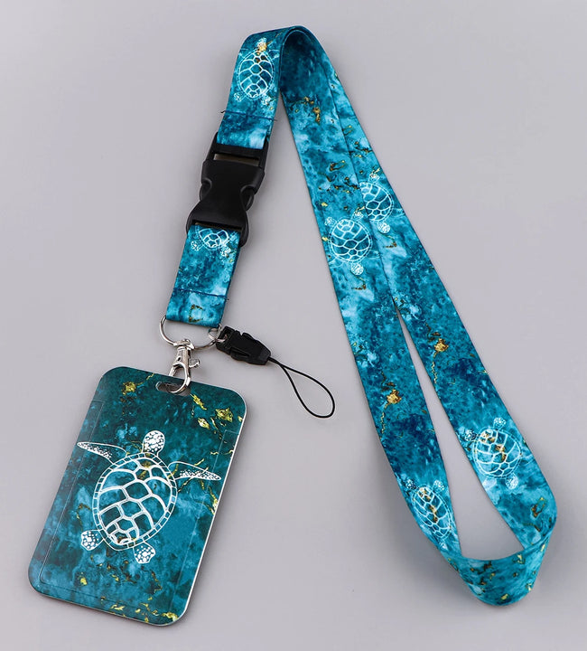 Sea Turtle Credential Holder Lanyards for Keys Multi-function Cell Phone Straps ID Card Keychain Neck Strap Keyring Accessories