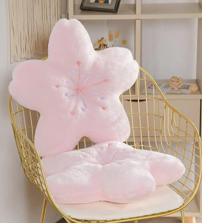 Plush Toy Portable Throw Pillow Stain-resistant Decorate  Wearable Kawaii Flower Plush Pillow