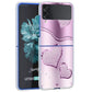 Fundas Case For Samsung Galaxy Z Flip 3 4 5G Transparent Hard Cell Phone Cover ZFlip3 Clear PC Luxury Love Bow