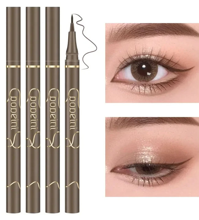 Waterproof Quick Dry Liquid Eyeliner Pen Lasting Lying Silkworm Eyeliner Pencil Ultra-fine Matte Black Brown Beauty Eyes Makeup